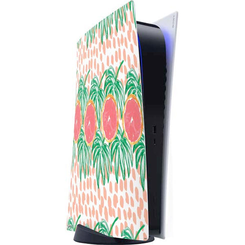 Bouffants and Broken Hearts Graphic Grapefruit PS5 Digital Edition Console Skin